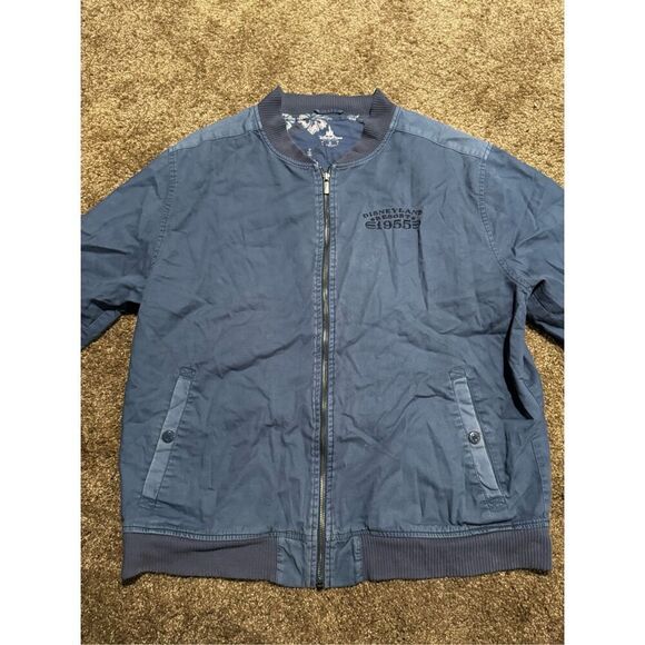 Vintage Disney Parks Women's Blue Disneyland Resort Zip Up Bomber Jacket Large - Picture 1 of 6